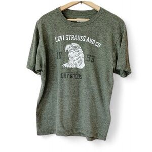 Levi Straus Distressed Eagle Graphic Green Tee Levi’s